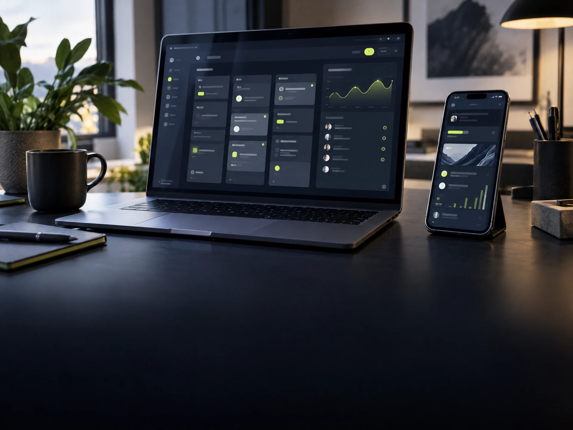 Custom software and mobile app concept